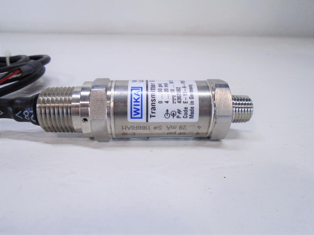 しuz Wika E-10 Pressure Transmitter 4363082, 0-60 PSI, E-10-A-PBE